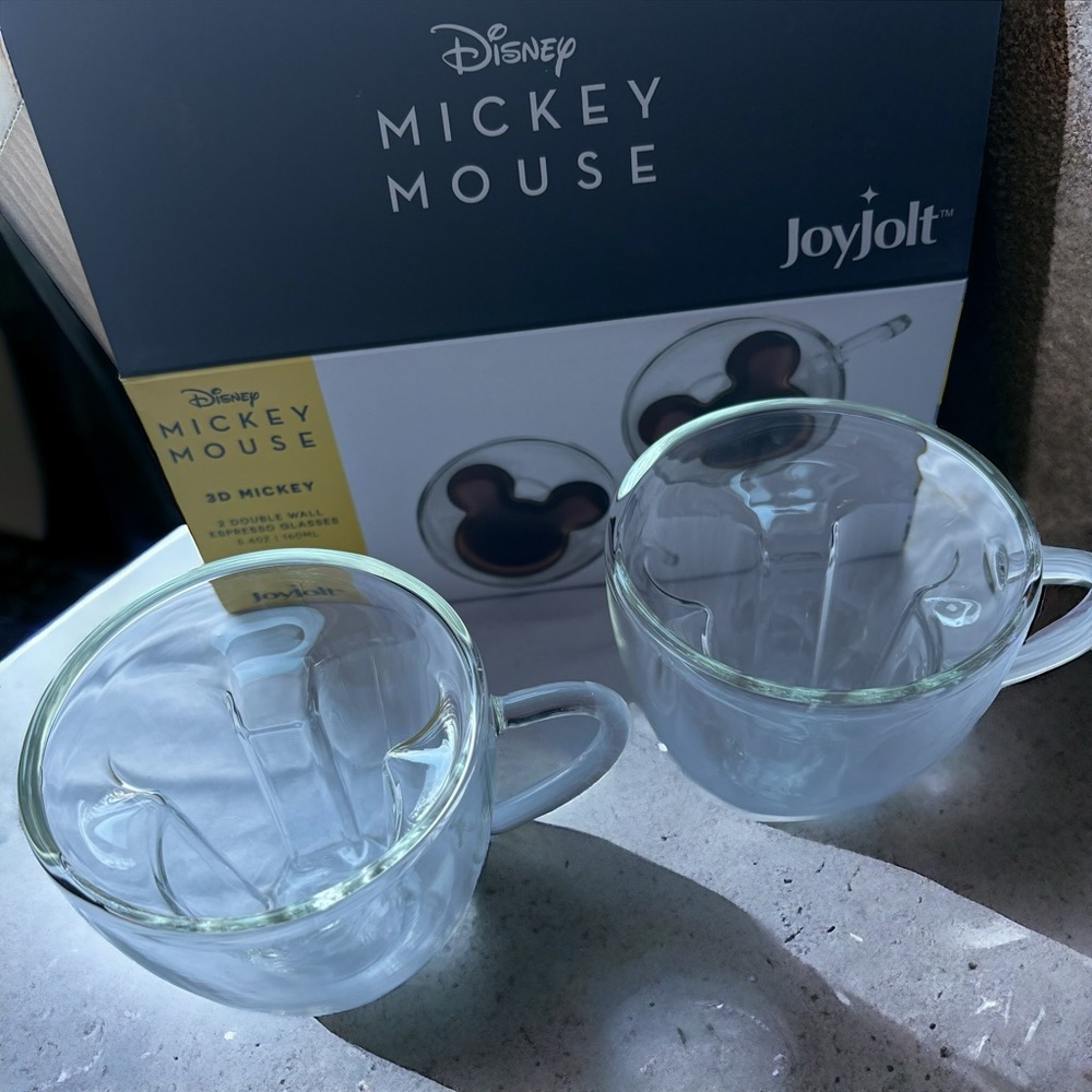 Disney Mickey Mouse 3D Espresso Cups Mugs Glass